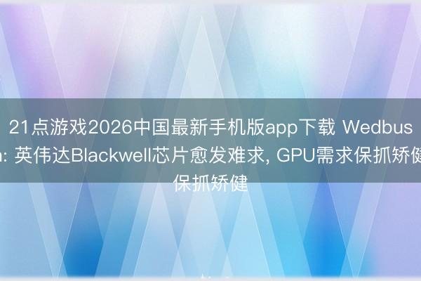 21点游戏2026中国最新手机版app下载 Wedbush: 英伟达Blackwell芯片愈发难求, GPU需求保抓矫健