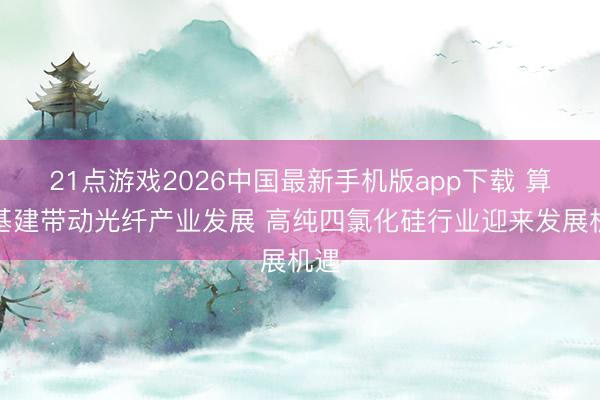 21点游戏2026中国最新手机版app下载 算力基建带动光纤产业发展 高纯四氯化硅行业迎来发展机遇