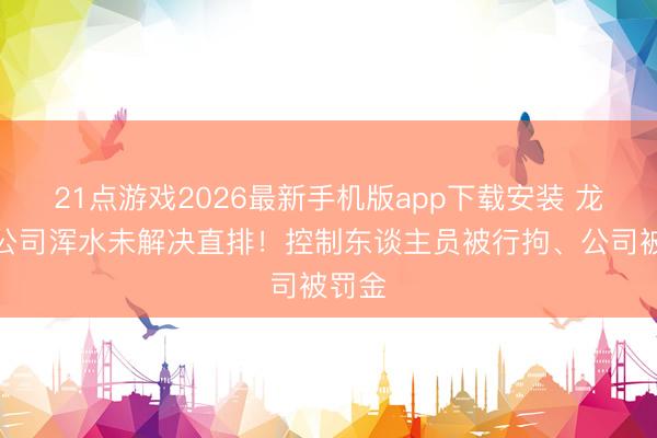 21点游戏2026最新手机版app下载安装 龙门一公司浑水未解决直排!控制东谈主员被行拘、公司被罚金