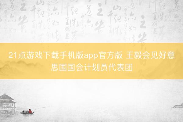 21点游戏下载手机版app官方版 王毅会见好意思国国会计划员代表团