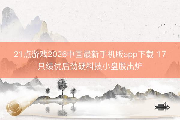 21点游戏2026中国最新手机版app下载 17只绩优后劲硬科技小盘股出炉